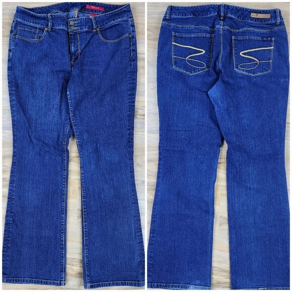 💇♀️Seven7 Blue Dark Wash Bootcut Jeans Size 18 - Picture 10 of 13